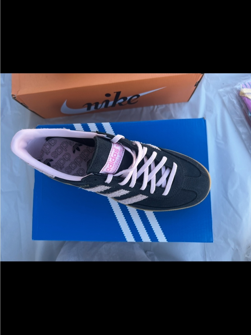 adidas Women's Black and Pink Sneakers